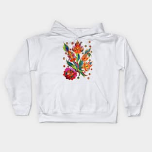 Folk Flowers Kids Hoodie